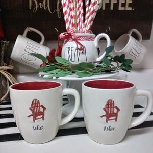 Rae Dunn Rare Relax Coffee Mugs set